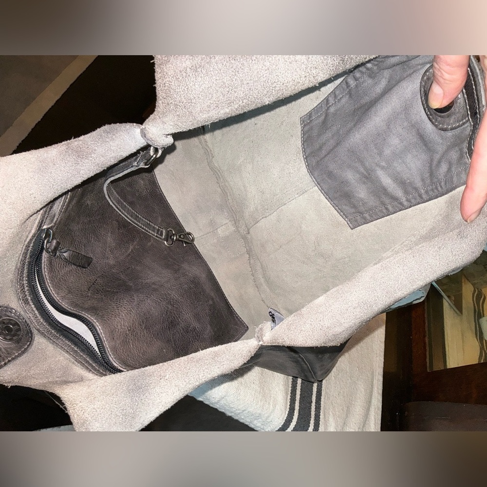 Bed Stu Leather Ariel Hobo Slouch Shoulder Bag Black Dip Dyed Retail $245 - Picture 10 of 14
